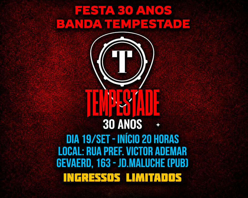 30 anos Banda Tempestade 2026