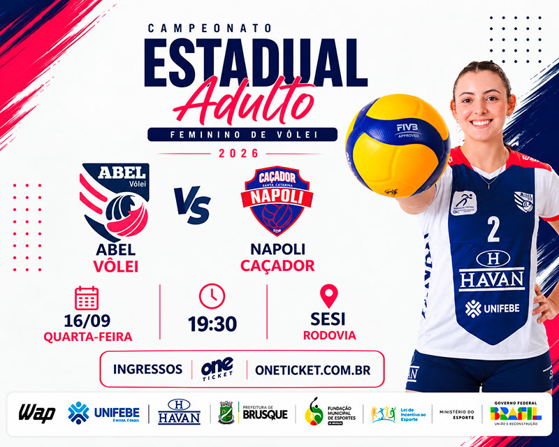 ABEL Vôlei x Napoli Caçador - Campeonato Estadual Adulto Feminino de Vôlei 2026